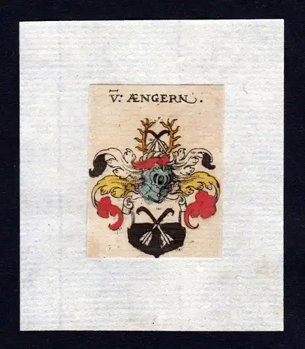 17. Jh Aengern Ängern Wappen coat of arms heraldry Heraldik Kupferstich