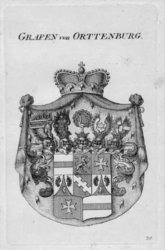Orttenburg Wappen Adel coat of arms heraldry Heraldik crest  Kupferstich
