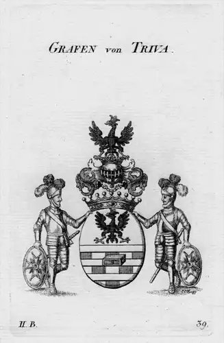 Triva Wappen Adel coat of arms heraldry Heraldik crest Kupferstich