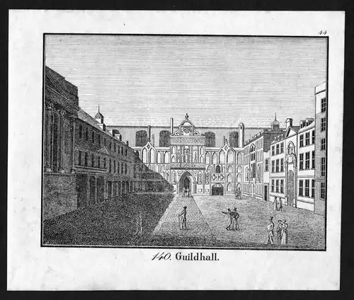 Guildhall London Great Britain England Lithographie