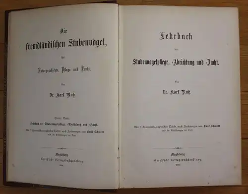 Karl Ruß Die fremdländischen Stubenvögel Pflege Zucht Lehrbuch Vögel