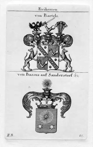 Bartels Bassus Sandertorf Wappen coat of arms heraldry Heraldik Kupferstich