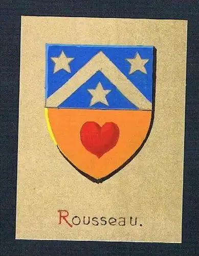 19. / 20. Jh. - Rousseau Blason Aquarelle heraldique Heraldik coat of arms