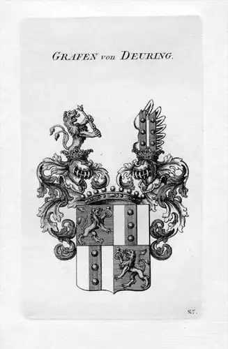 Deuring Wappen Adel coat of arms heraldry Heraldik crest Kupferstich