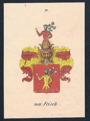 von Frisch Original Wappen Lithographie