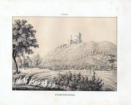 Ruine Schenkenberg / Schweiz - original Lithographie Ansicht