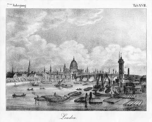 London view Lithograph Lithographie