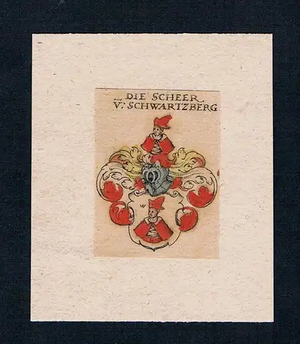 . - Scheer von Schwarzenberg Schwartzberg coat of arms heraldry Kupferstich