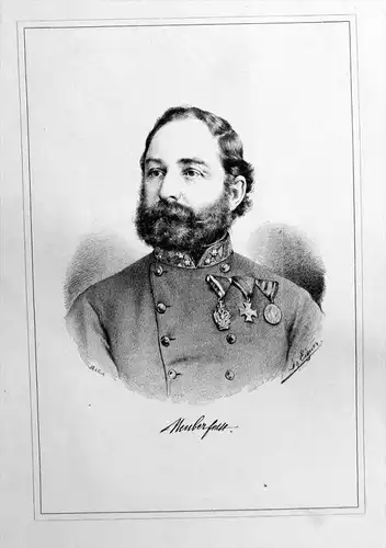 August Neuber Feldmarschalleutnant Portrait Lithographie lithograph