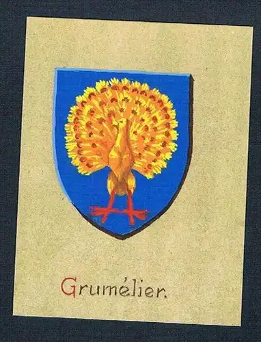 19. / 20. Jh. - Grumélier Blason Aquarelle