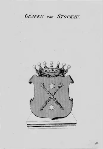 Stockau Wappen Adel coat of arms heraldry Heraldik crest Kupferstich