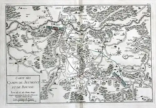 Thuin Jeumont Walcourt Beaumont Clermont carte engraving map gravure