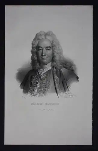 Philippe Nericault Destouches Dichter poet Lithographie Portrait Folio