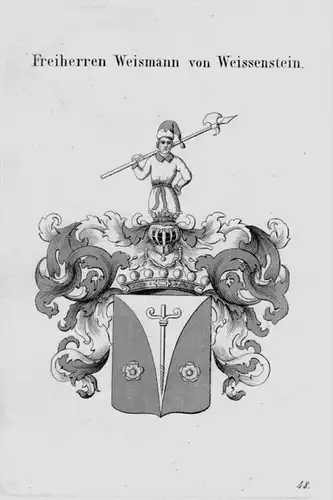 Weismann Weissenstein Wappen coat of arms heraldry Heraldik Kupferstich