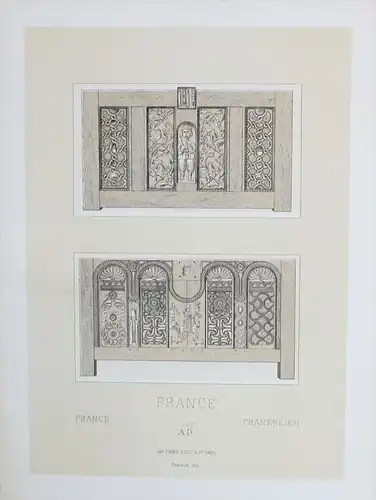 France Frankreich Möbel furniture Lithographie lithograph