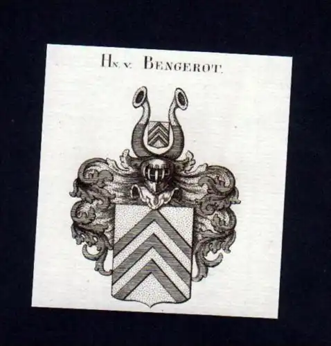 Herren v. Bengerot Heraldik Kupferstich Wappen