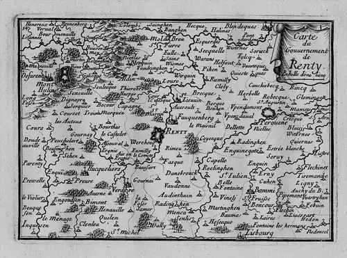Rentry Lisbourg Therouanne - Kupferstich Beaulieu Karte map engraving