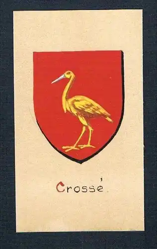 19. / 20. Jh. - Crossé Blason Aquarelle Heraldik coat of arms heraldique