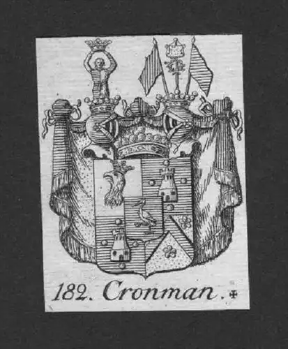 Cronman Wappen vapen coat of arms Genealogie Heraldik Kupferstich