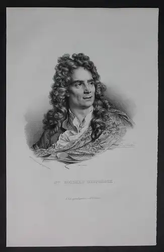 Nicolas Boileau Despreaux Autor author Lithographie Portrait Folio