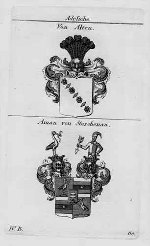 Alten Aman Wappen Adel coat of arms heraldry Heraldik crest Kupferstich
