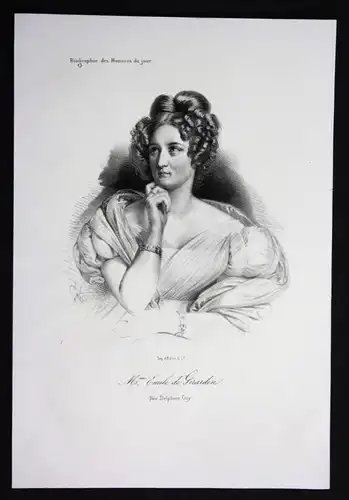 Delphine Gay Dichterin poet Frankreich France Lithographie Portrait