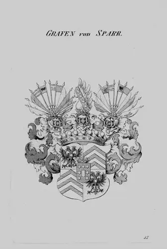 Sparr Wappen Adel coat of arms heraldry Heraldik crest Kupferstich