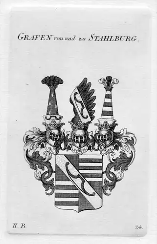 von Stahlburg Wappen Adel coat of arms heraldry Heraldik Kupferstich