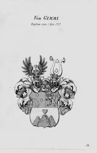 Von Gimmi Wappen Adel coat of arms heraldry Heraldik crest Kupferstich