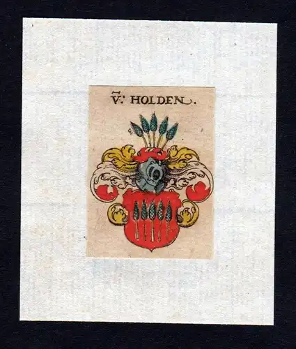 h. von Holden Wappen Adel coat of arms heraldry Heraldik Kupferstich