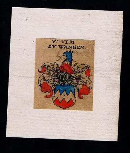 . von Ulm zu Wangen Wappen coat of arms heraldry Heraldik Kupferstich