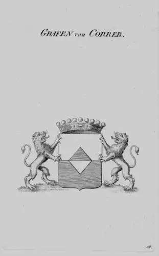 Correr Wappen Adel coat of arms heraldry Heraldik crest Kupferstich