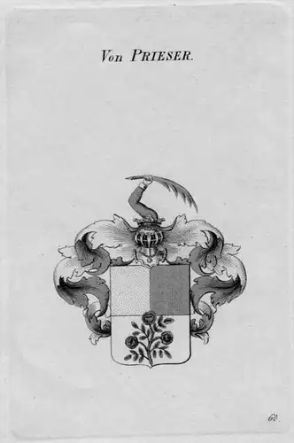 Prieser Wappen Adel coat of arms heraldry Heraldik crest Kupferstich