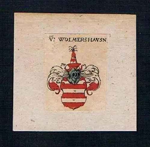 h. Wolmershausn Wappen Kupferstich Heraldik coat of arms crest heraldry