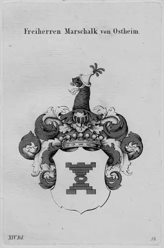 Marschalk Ostheim Wappen Adel coat of arms heraldry Heraldik Kupferstich