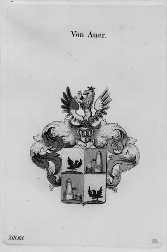 Auer Wappen Adel coat of arms heraldry Heraldik crest Kupferstich