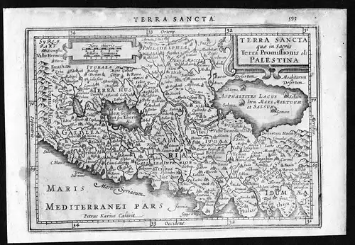 Terra Sancta Palestina Israel Palestine Jerusalem map Mercator engraving