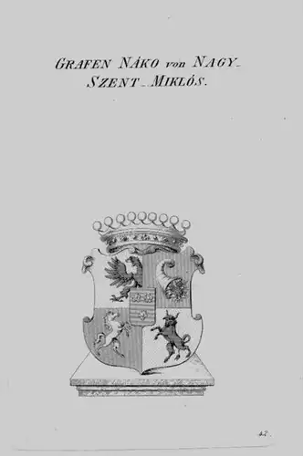 Nako Nagy Szent Wappen Adel coat of arms heraldry Heraldik Kupferstich