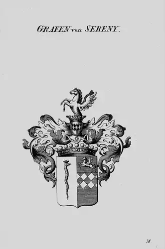 Sereny Wappen Adel coat of arms heraldry Heraldik crest Kupferstich