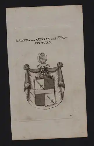 - Grafen von Orttenburg Wappen coat of arms Genealogie Heraldik Kupferstich