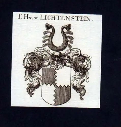 Freiherren v. Lichtenstein Kupferstich Wappen