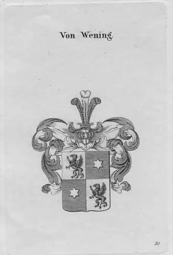 Wening Wappen Adel coat of arms heraldry Heraldik crest Kupferstich