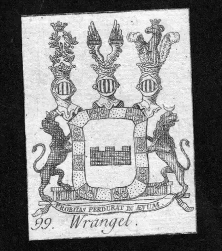 - Wrangel Wappen vapen coat of arms Genealogie Heraldik Kupferstich