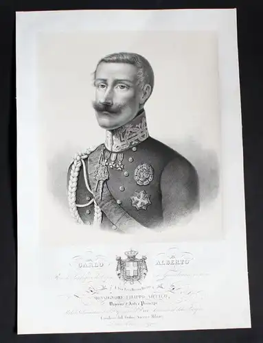 Carlo Alberto - Carlo Alberto di Savoia (1798 - 1849) re König king Roi Sardegna Sardinien Sardinia Portrait