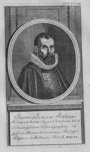 Johan Isaksen Pontamus Denmark Holland Portrait gravure engraving Kupfer