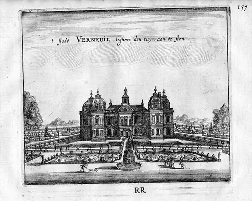 Chateau de Verneuil Frankreich France gravure estampe Kupferstich