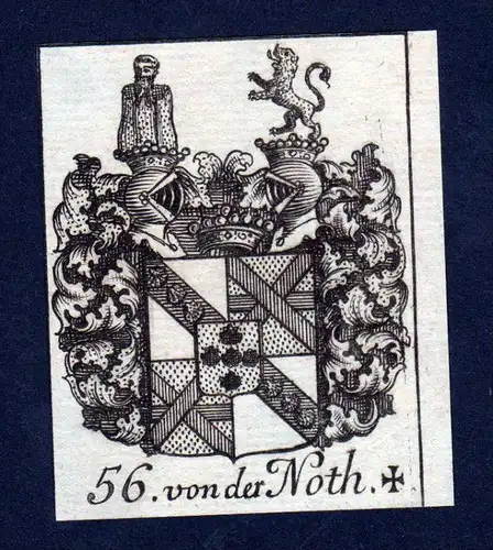 - von der Noth Wappen vapen coat of arms Heraldik Genealogie Kupferstich