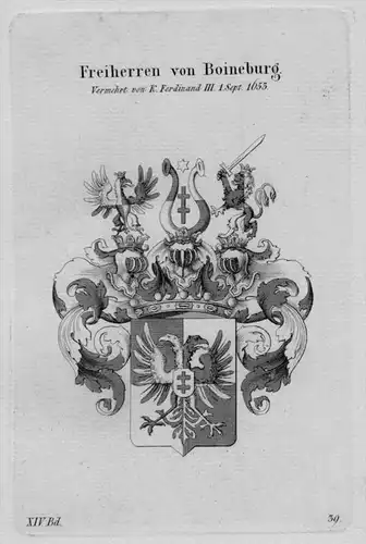Boineburg Wappen Adel coat of arms heraldry Heraldik Kupferstich