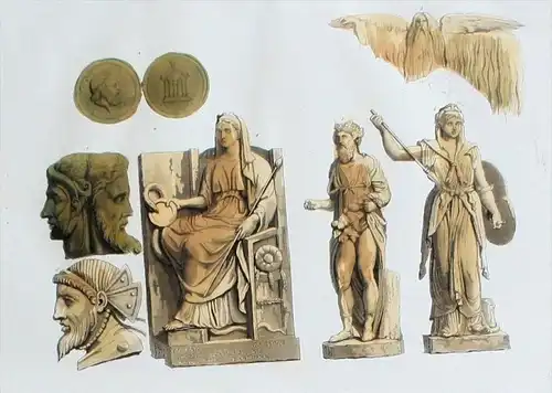 Römer Antike Mythologie Götter Altertum Aquatinta aquatint antique print