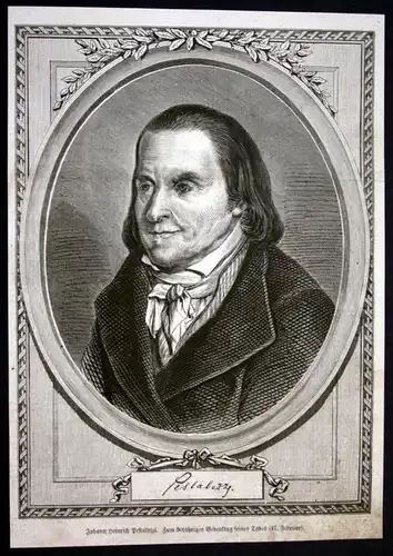 Johann Heinrich Pestalozzi Pädagoge Portrait Holzstich